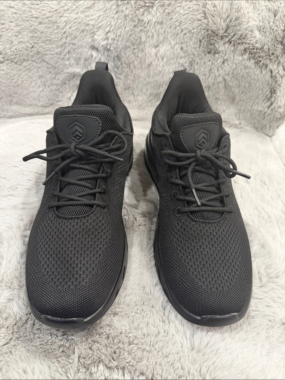 Larnmern Work Men 10 Black Air Cushion Slip Resistant Safety Shoes Work Sneakers